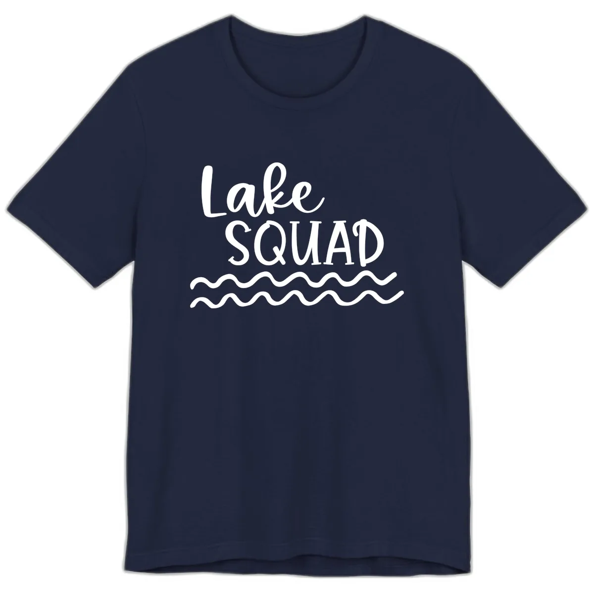 Lake Squad Wavy Design Premium T-Shirt in Navy