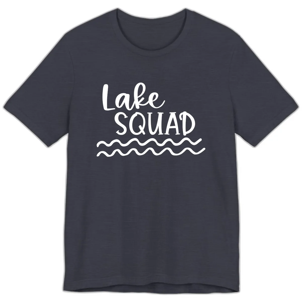 Lake Squad Wavy Design Premium T-Shirt in Heather Midnight Navy