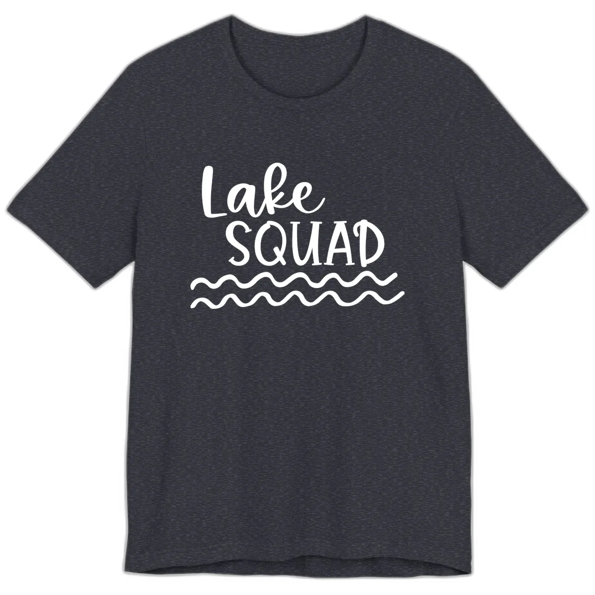 Lake Squad Wavy Design Premium T-Shirt in Heather Navy