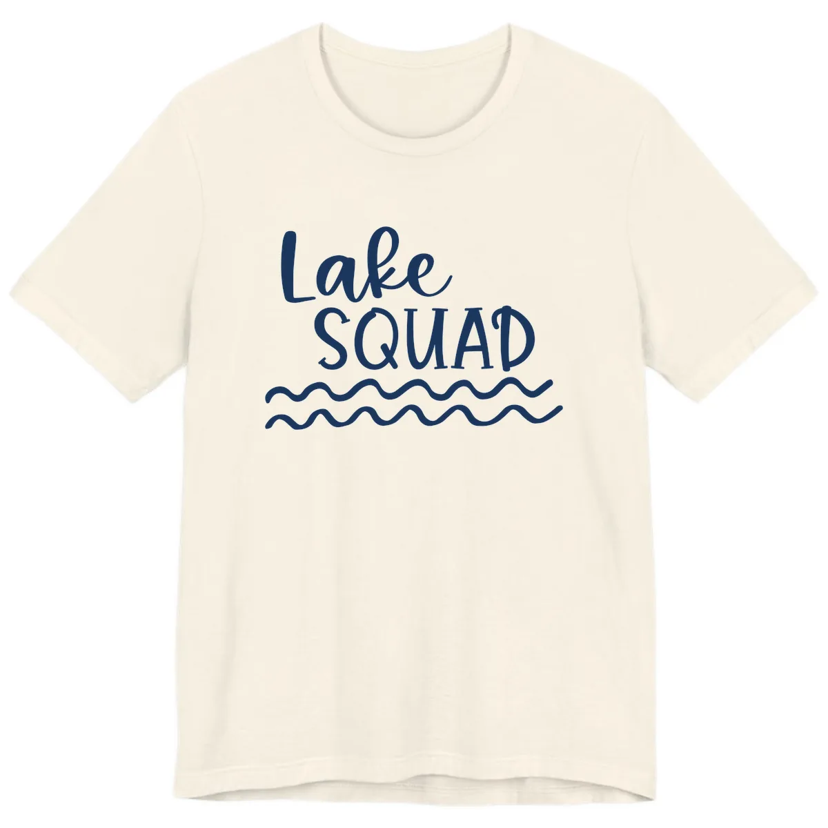 Lake Squad Wavy Design Premium T-Shirt in Natural