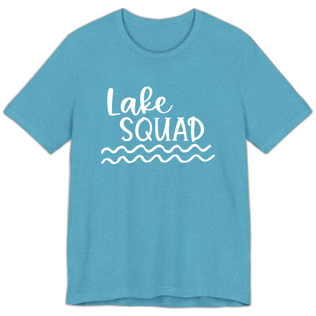 Lake Squad Wavy Design Premium T-Shirt in Heather Aqua