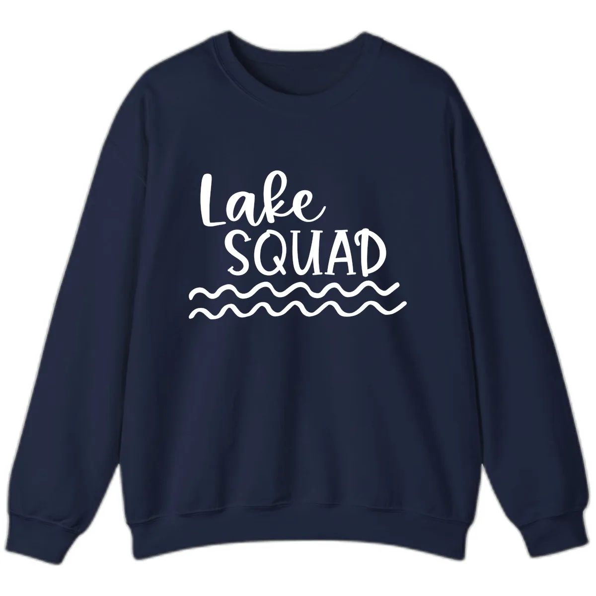 Lake Squad Wavy Design Sweatshirt in Navy
