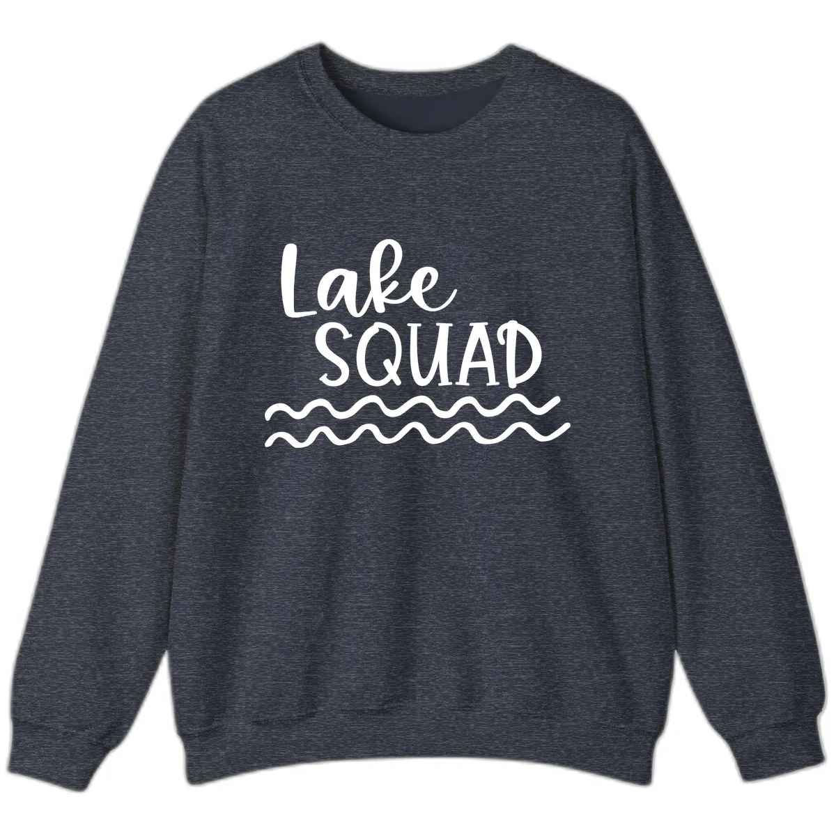 Lake Squad Wavy Design Sweatshirt in Heather Sport Dark Navy