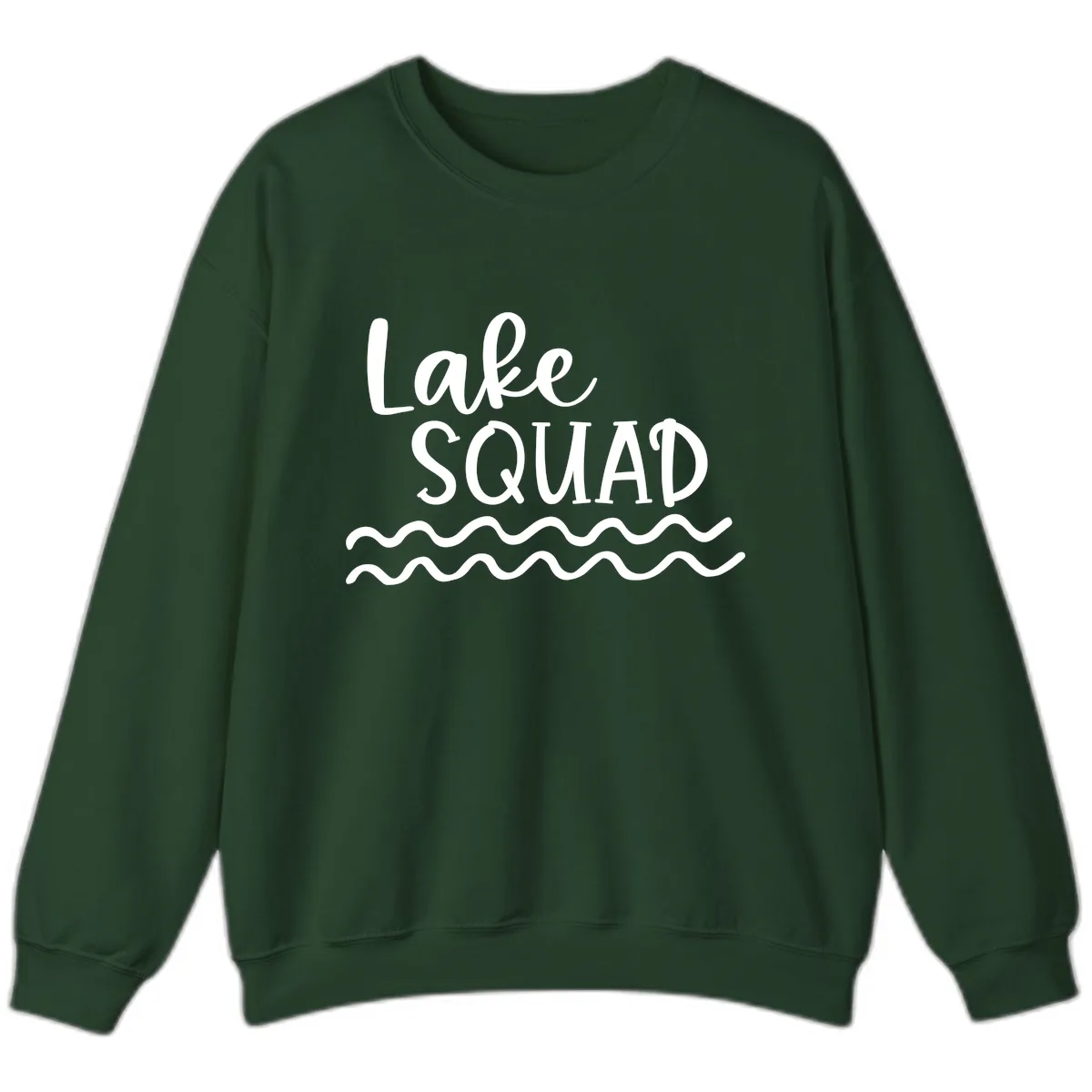 Lake Squad Wavy Design Sweatshirt in Forest Green