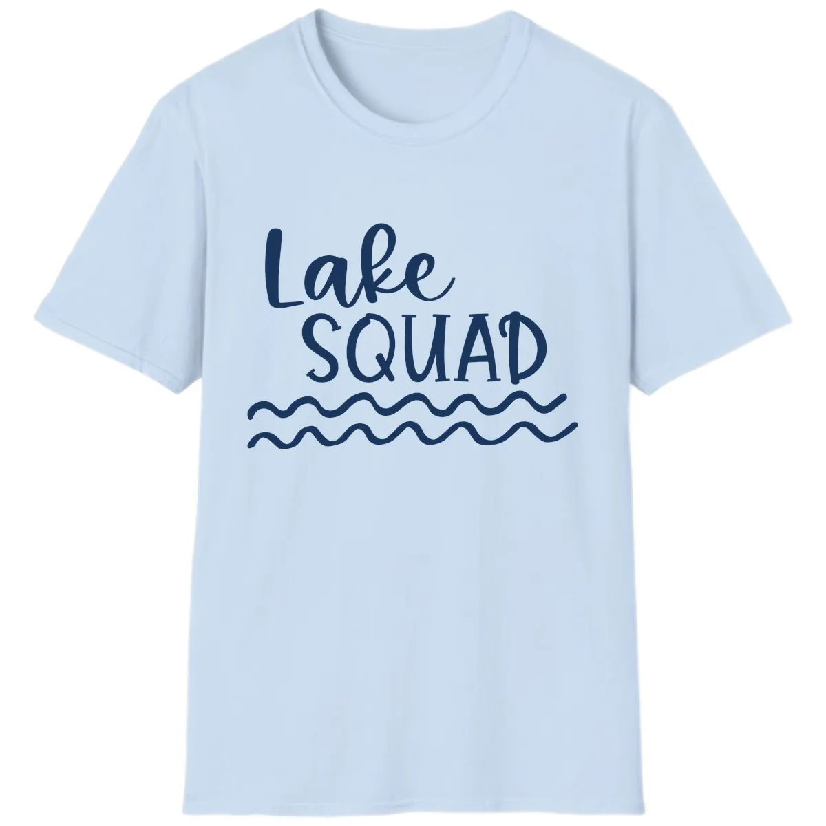 Lake Squad Wavy Design T-Shirt in Light Blue