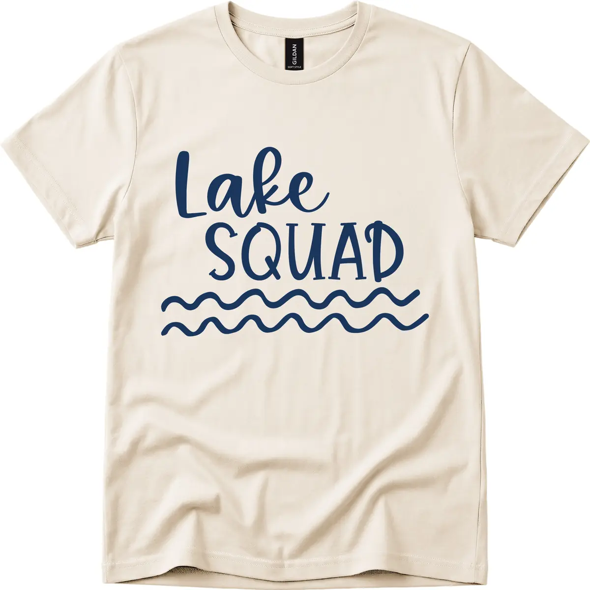 Lake Squad Wavy Design T-Shirt in Natural