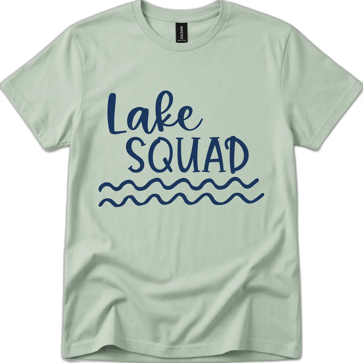 Lake Squad Wavy Design T-Shirt in Sage