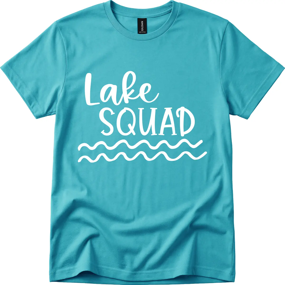 Lake Squad Wavy Design T-Shirt in Tropical Blue