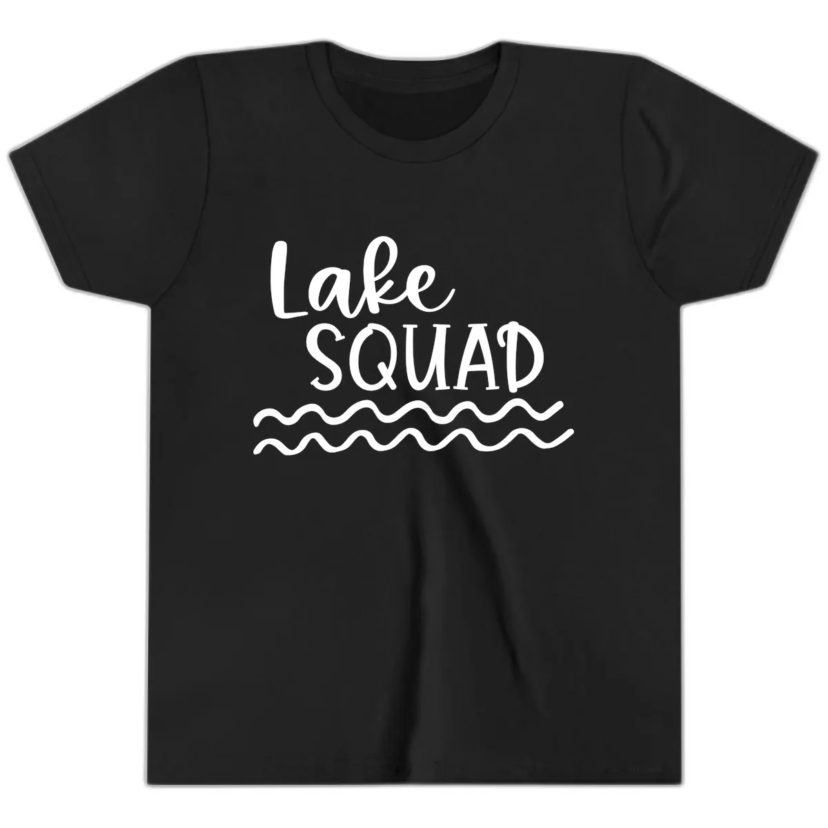 Lake Squad Wavy Design Youth T-Shirt in Black