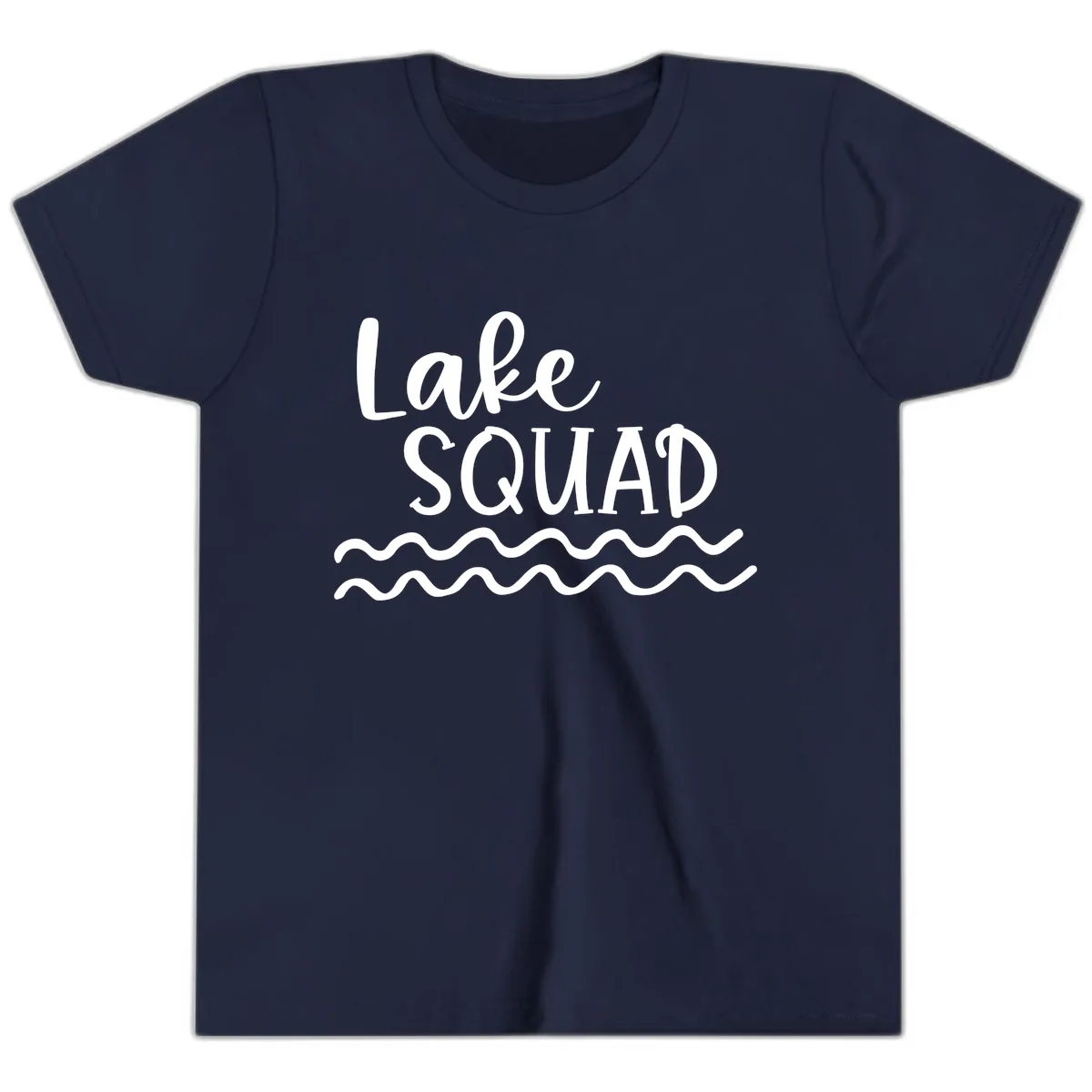 Lake Squad Wavy Design Youth T-Shirt in Navy
