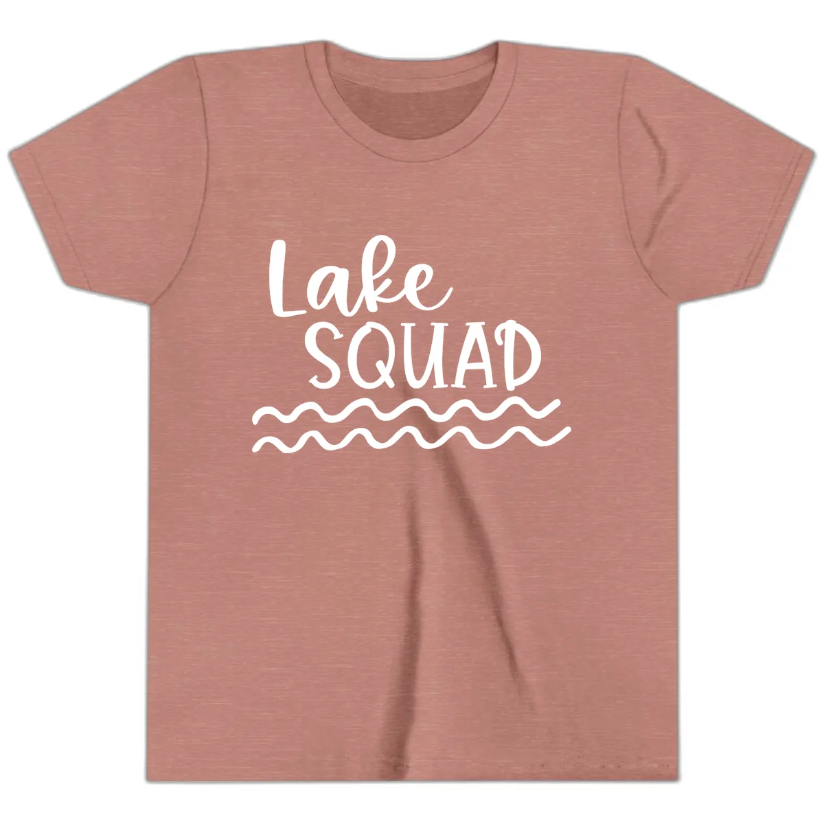 Lake Squad Wavy Design Youth T-Shirt in Heather Mauve