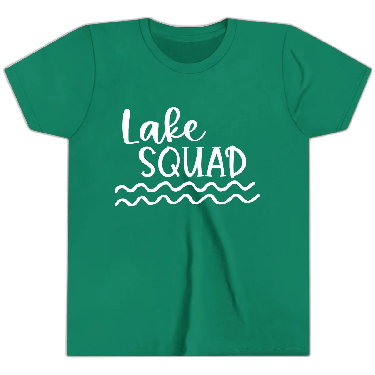 Lake Squad Wavy Design Youth T-Shirt in Kelly