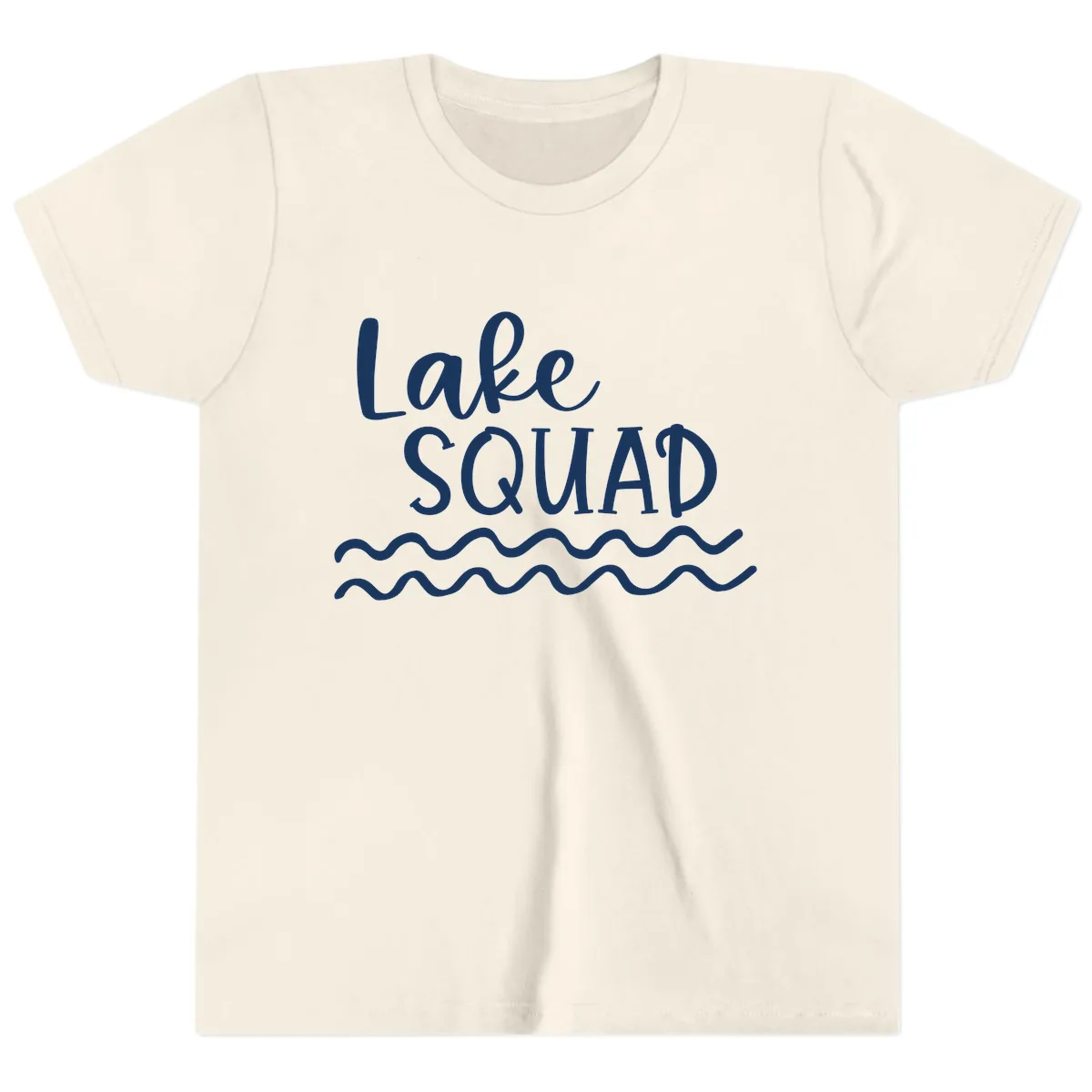 Lake Squad Wavy Design Youth T-Shirt in Natural