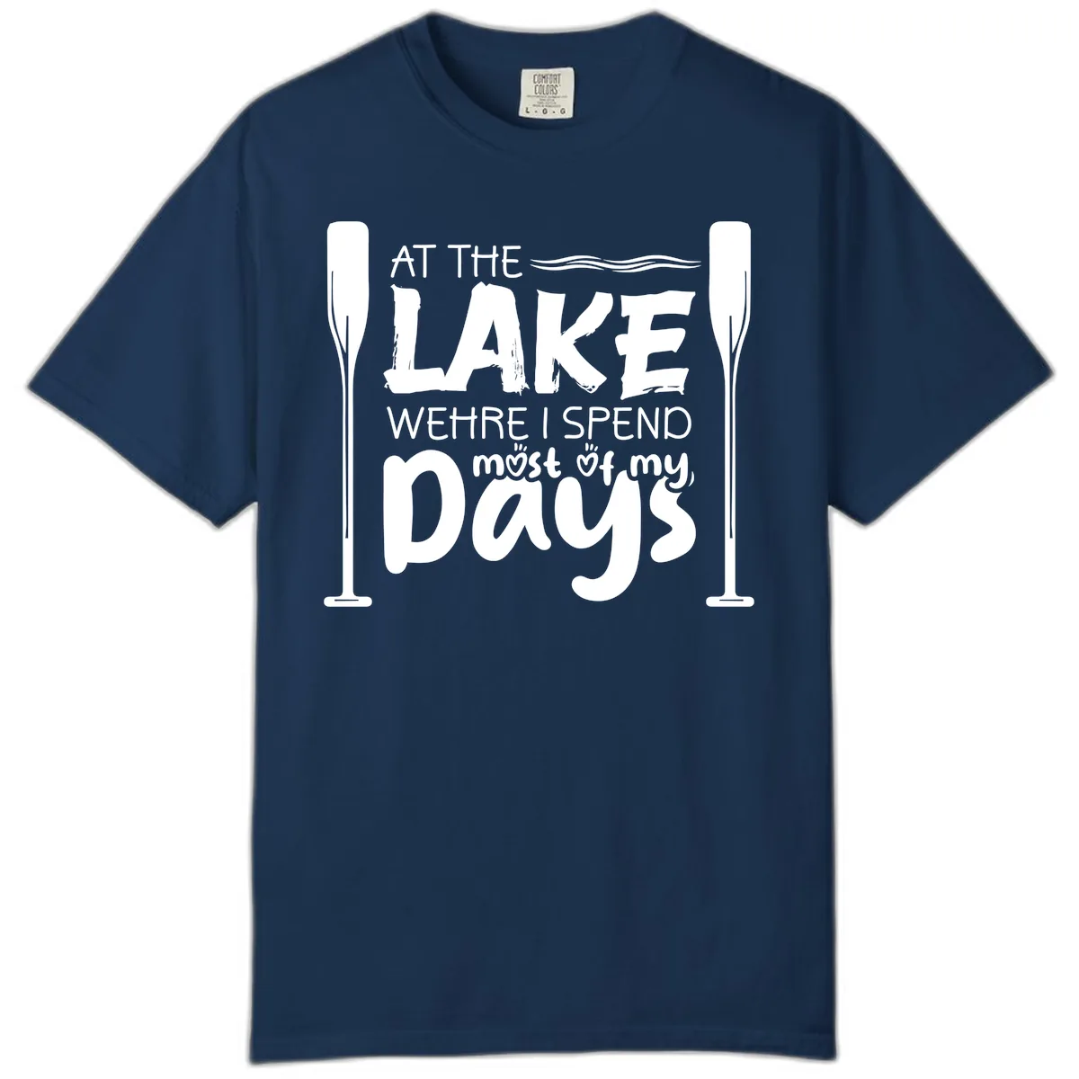 At The Lake Where I Spend Most Of My Days Comfort Color in Navy