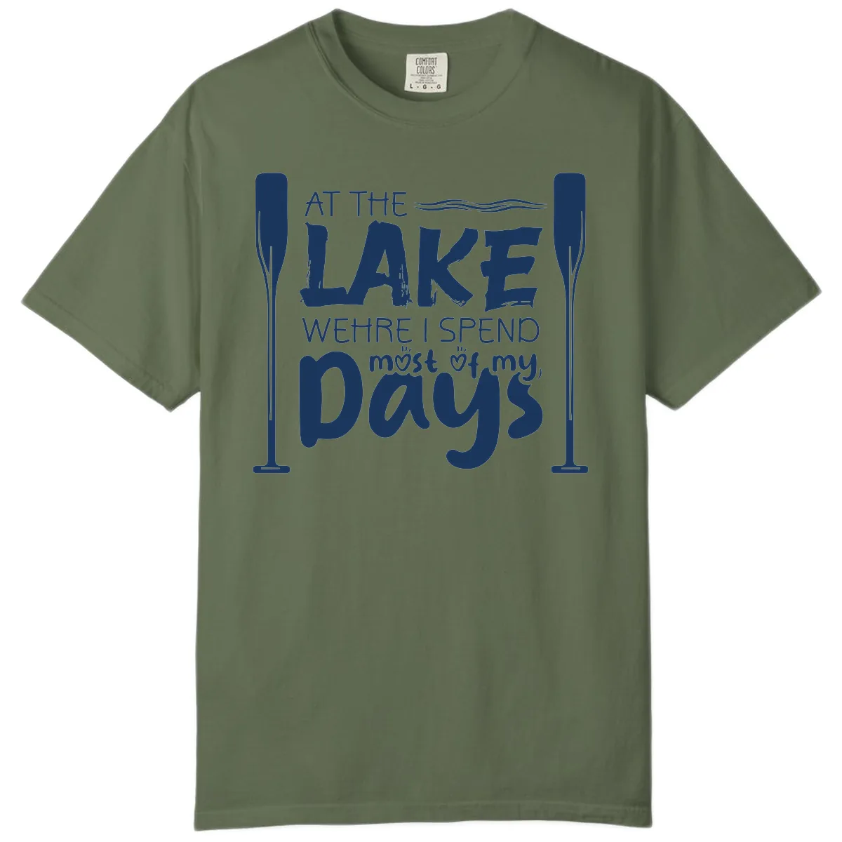 At The Lake Where I Spend Most Of My Days Comfort Color in Sage