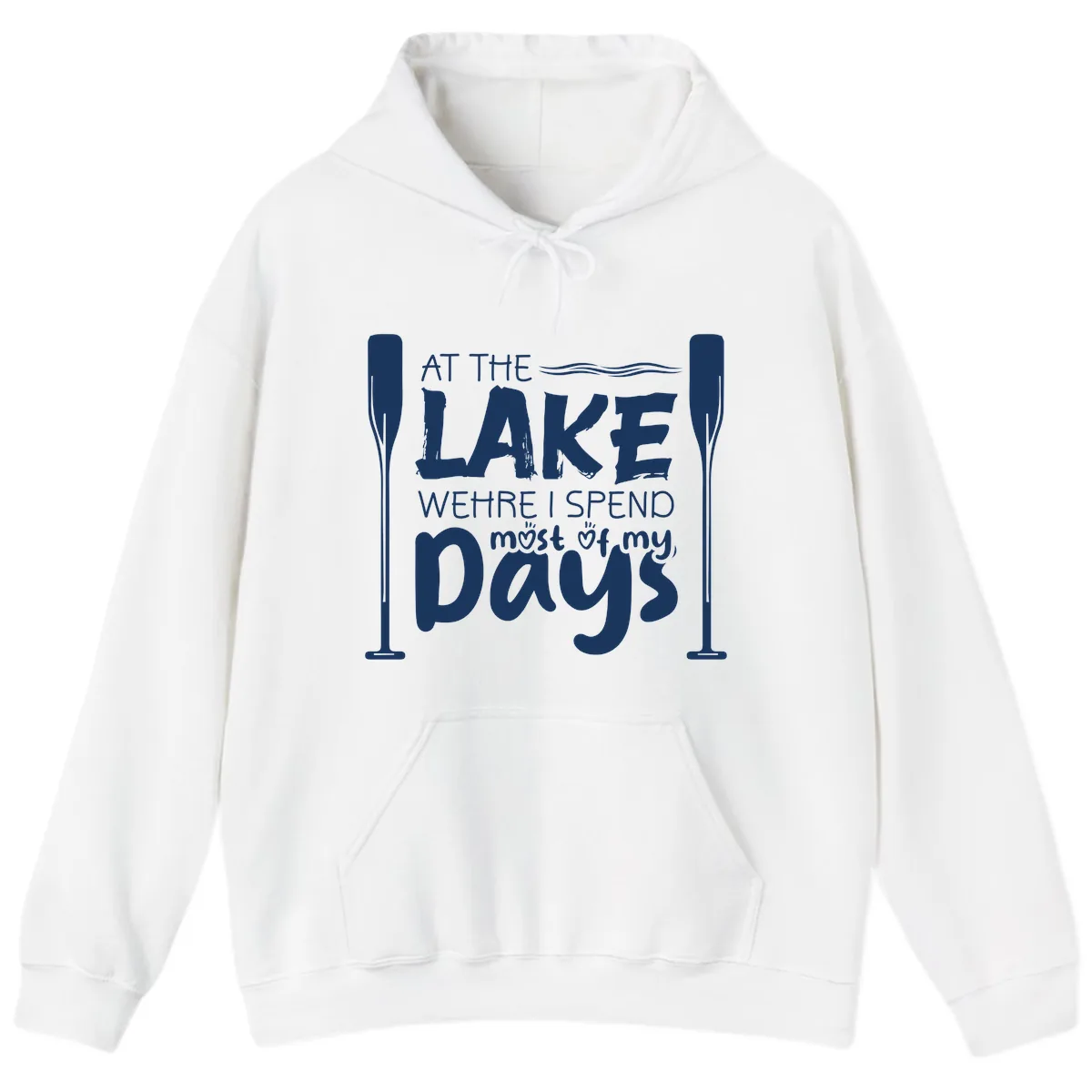 At The Lake Where I Spend Most Of My Days Hoodie in White