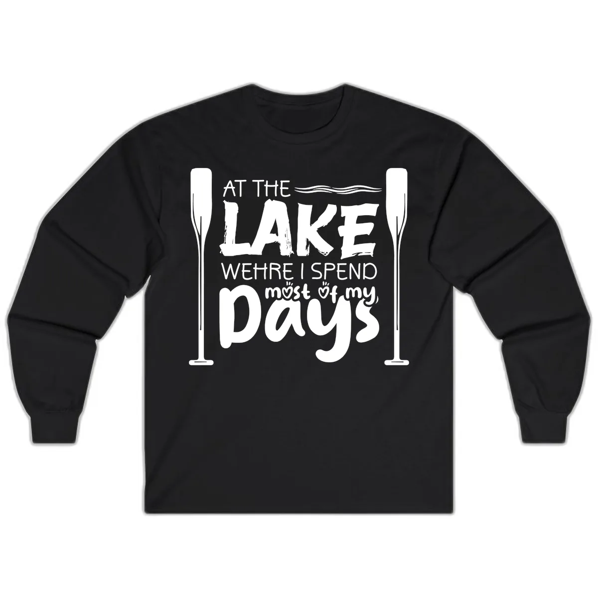 At The Lake Where I Spend Most Of My Days Long Sleeve in Black