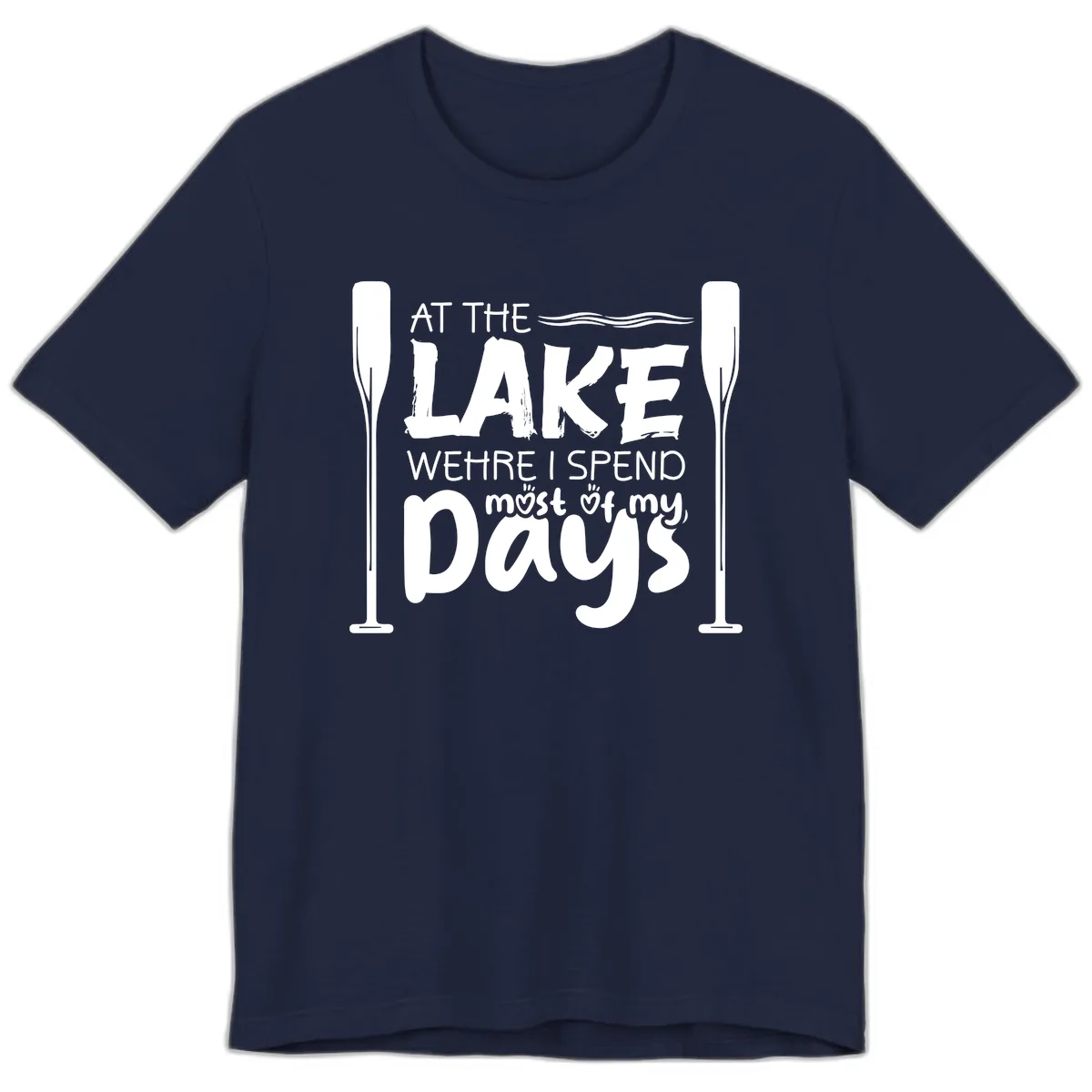 At The Lake Where I Spend Most Of My Days Premium T-Shirt in Navy