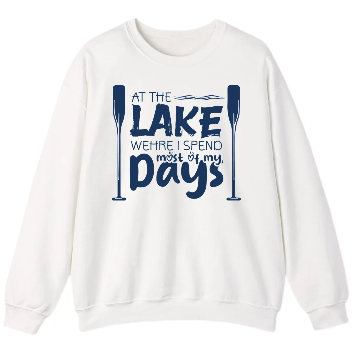 At The Lake Where I Spend Most Of My Days Sweatshirt in White
