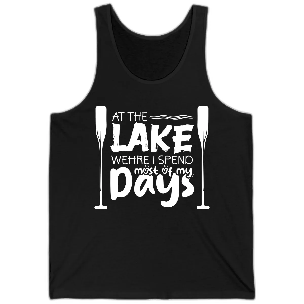 At The Lake Where I Spend Most Of My Days Tank in Black