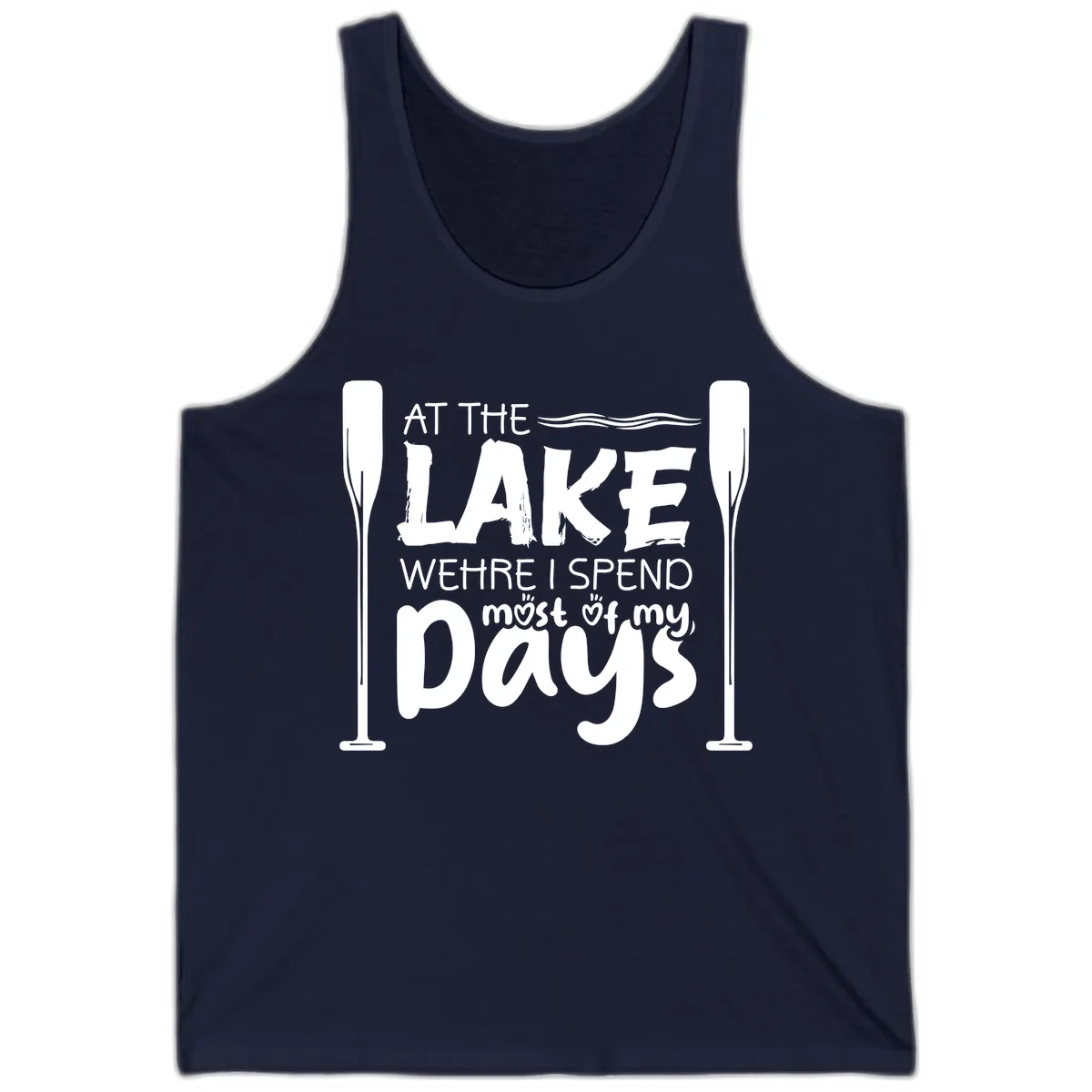 At The Lake Where I Spend Most Of My Days Tank in Navy