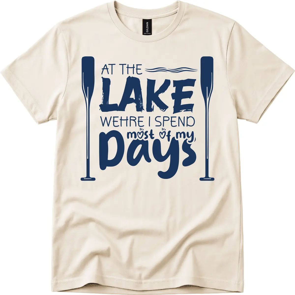 At The Lake Where I Spend Most Of My Days T-Shirt in Natural