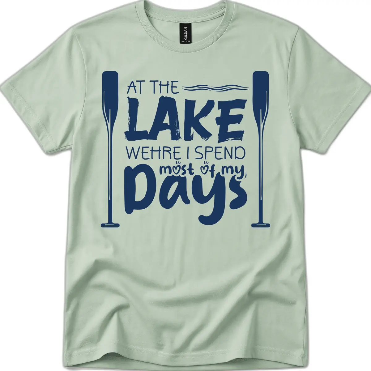 At The Lake Where I Spend Most Of My Days T-Shirt in Sage