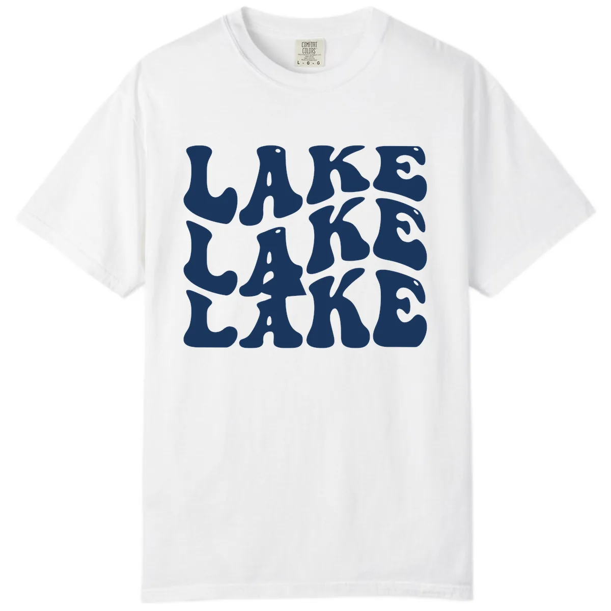 Retro Lake Life Typography Comfort Color in White