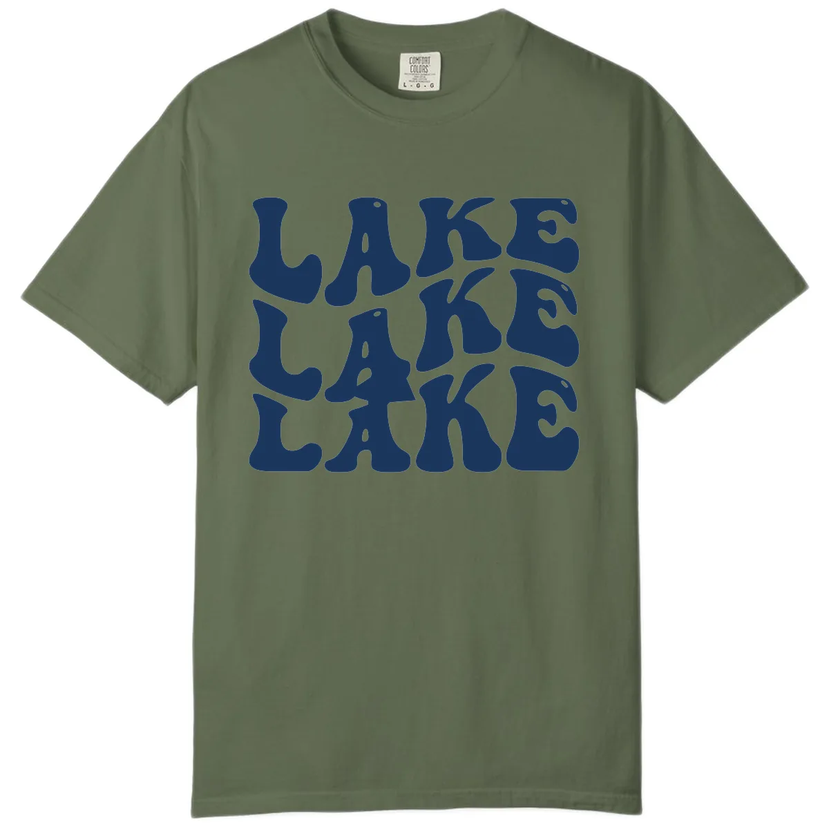 Retro Lake Life Typography Comfort Color in Sage
