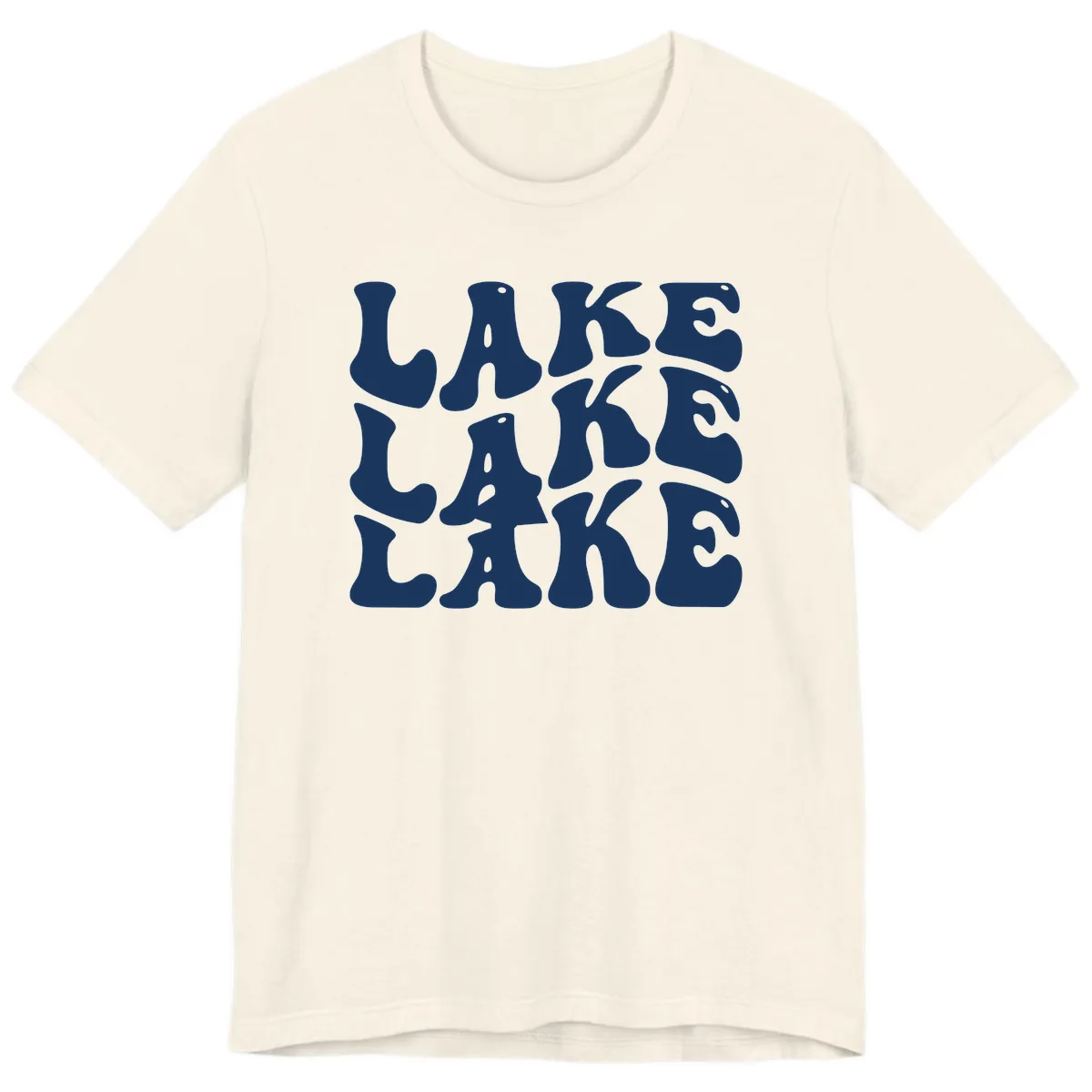 Retro Lake Life Typography Premium T-Shirt in Natural