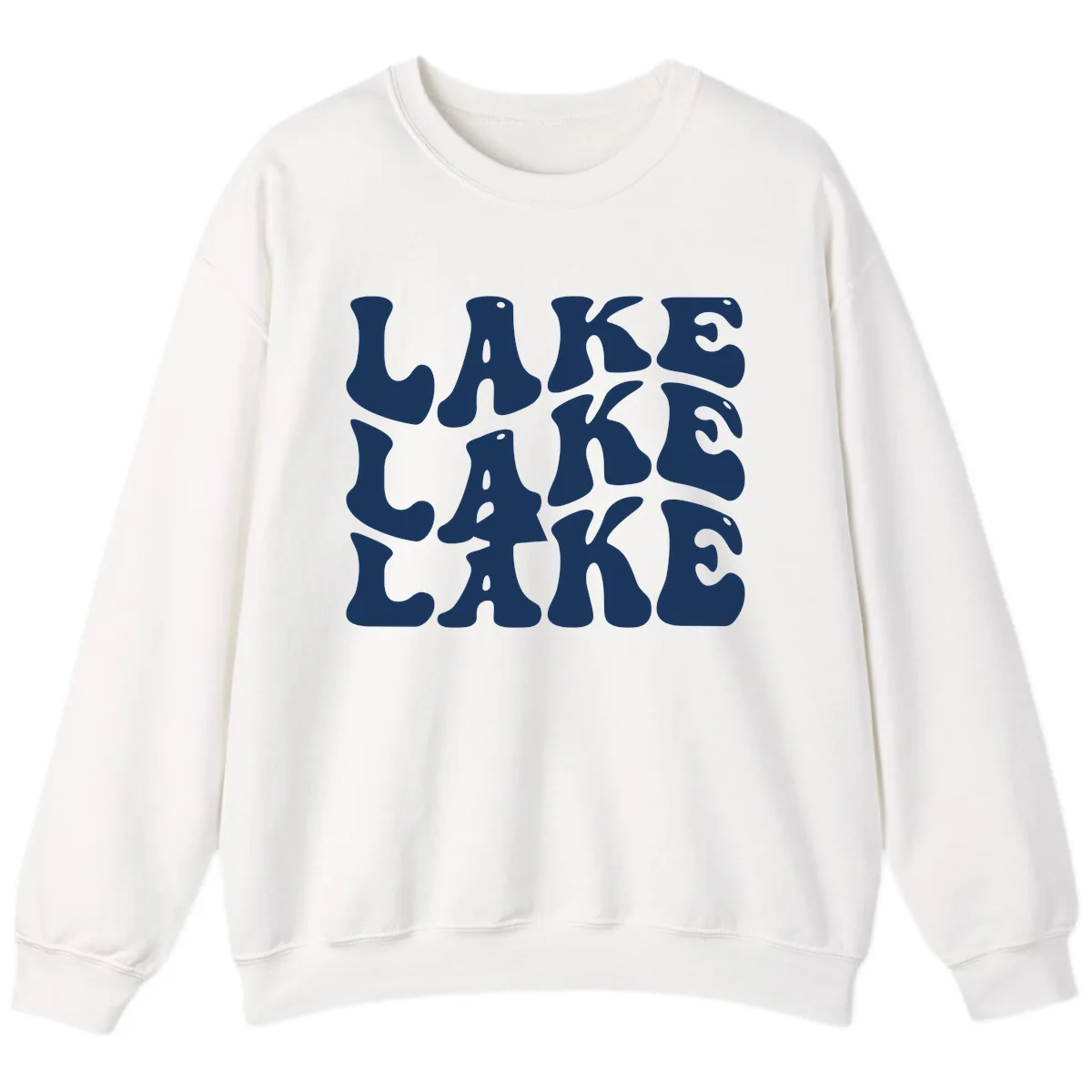 Retro Lake Life Typography Sweatshirt in White