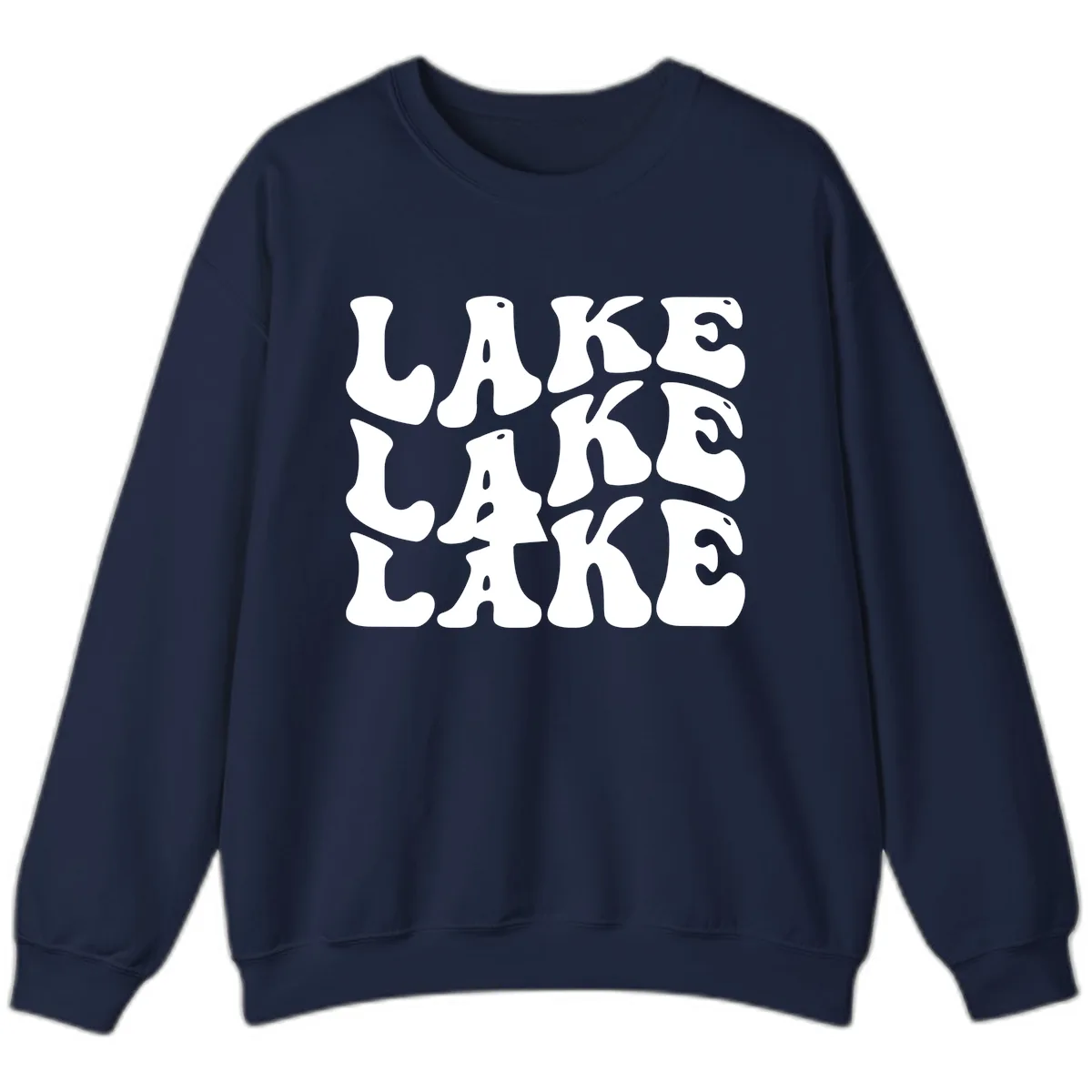 Retro Lake Life Typography Sweatshirt in Navy