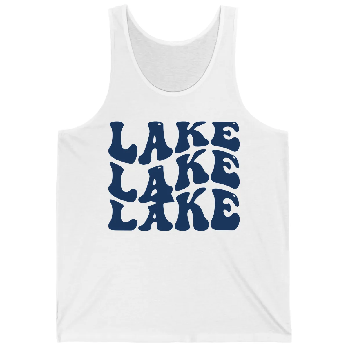 Retro Lake Life Typography Tank in White