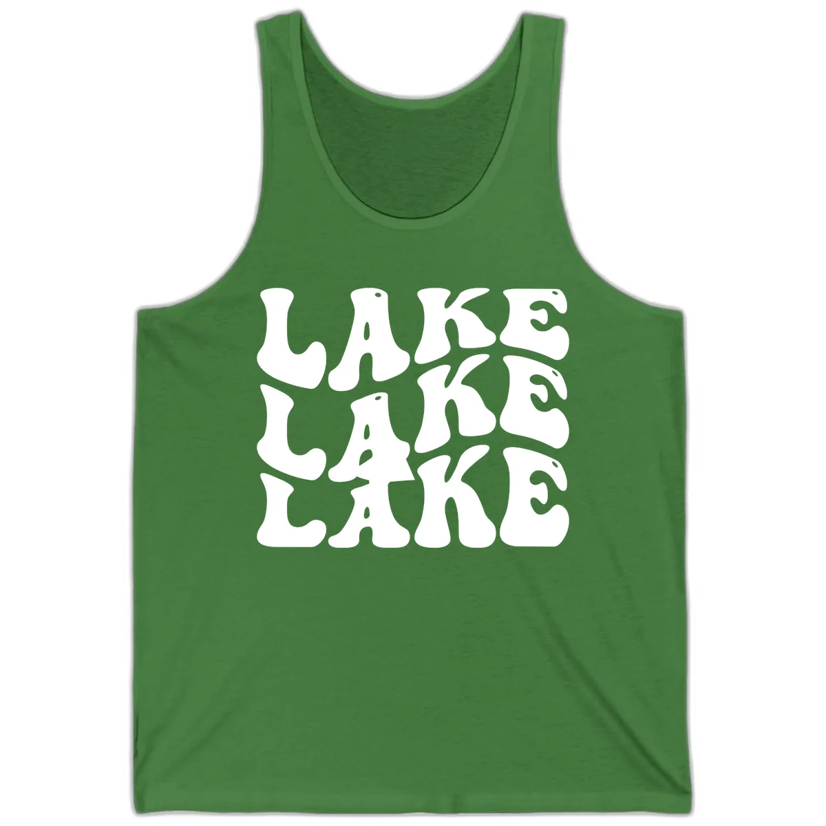 Retro Lake Life Typography Tank in Leaf