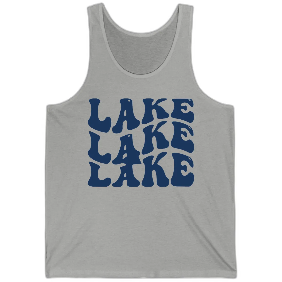 Retro Lake Life Typography Tank in Athletic Heather