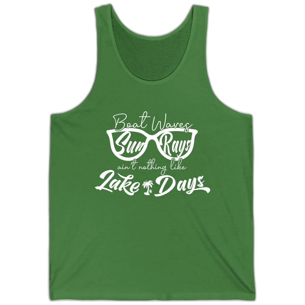 Boat Waves Sun Rays Lake Days Tank in Leaf