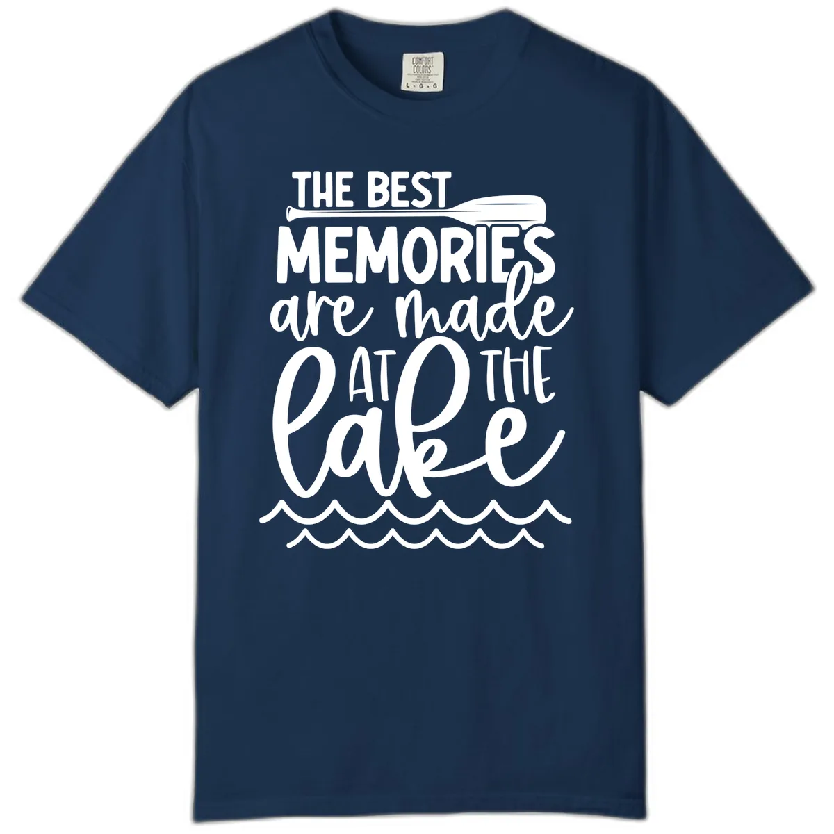 The Best Memories Are Made At The Lake Comfort Color in Navy