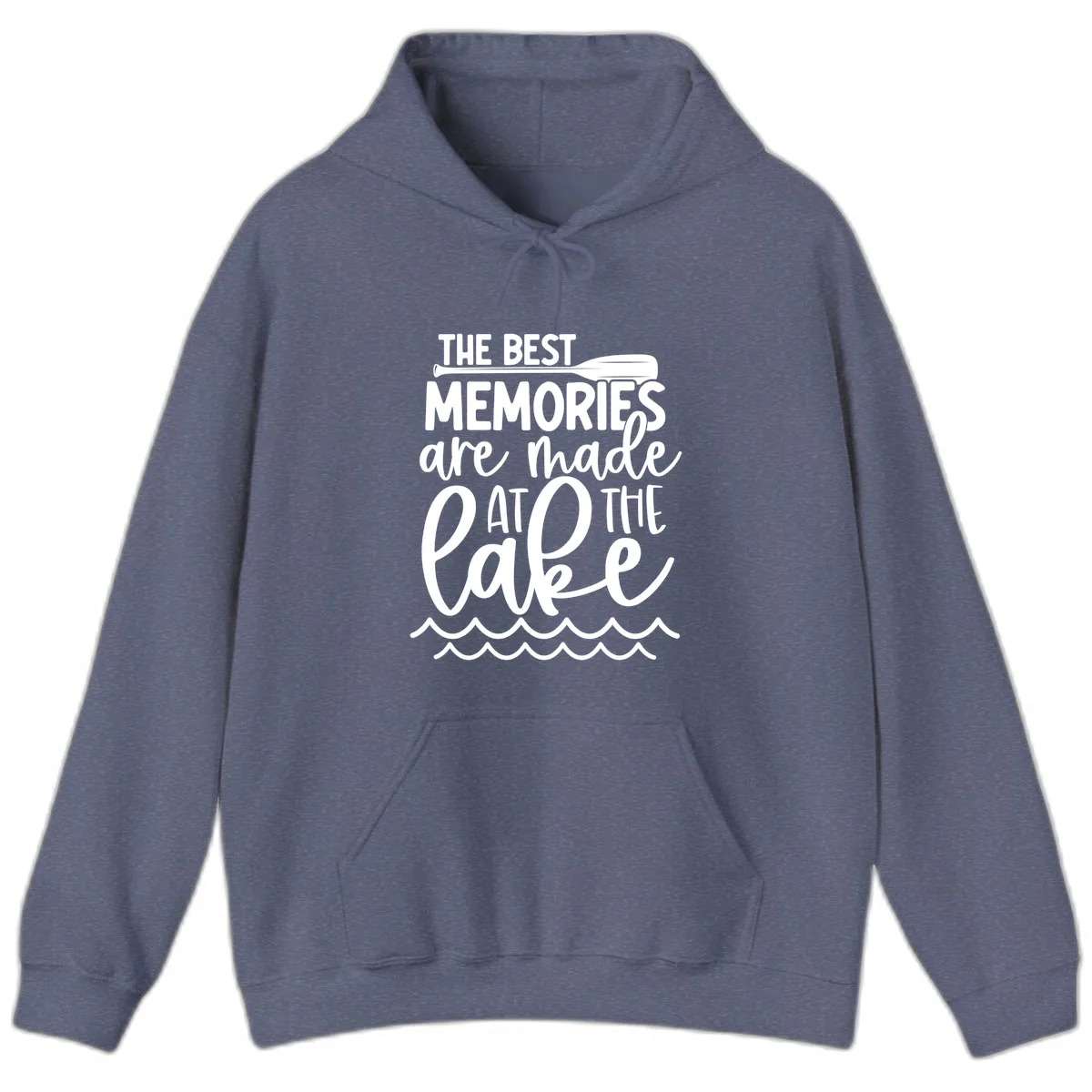 The Best Memories Are Made At The Lake Hoodie in Heather Navy