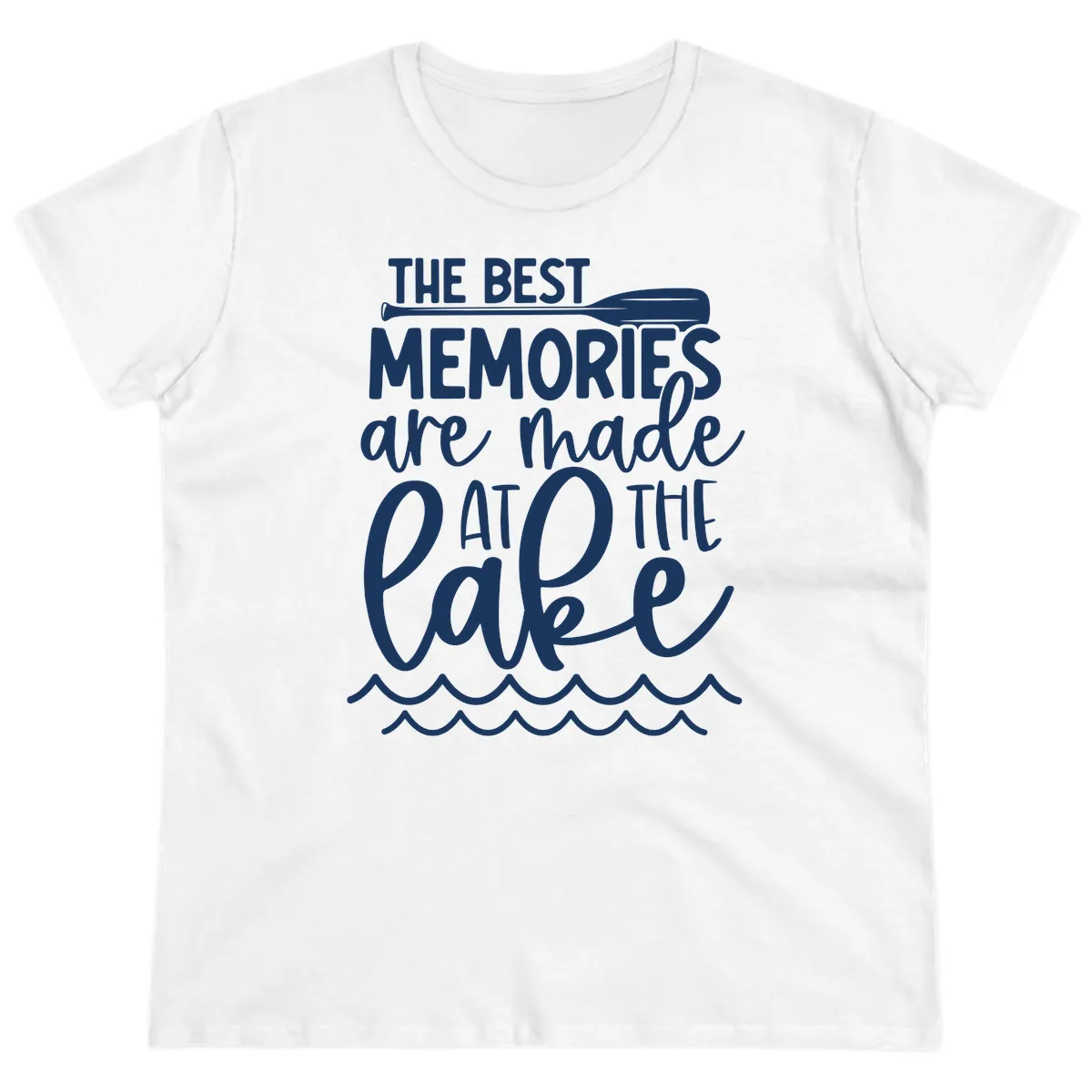 The Best Memories Are Made At The Lake Ladies Tee in White