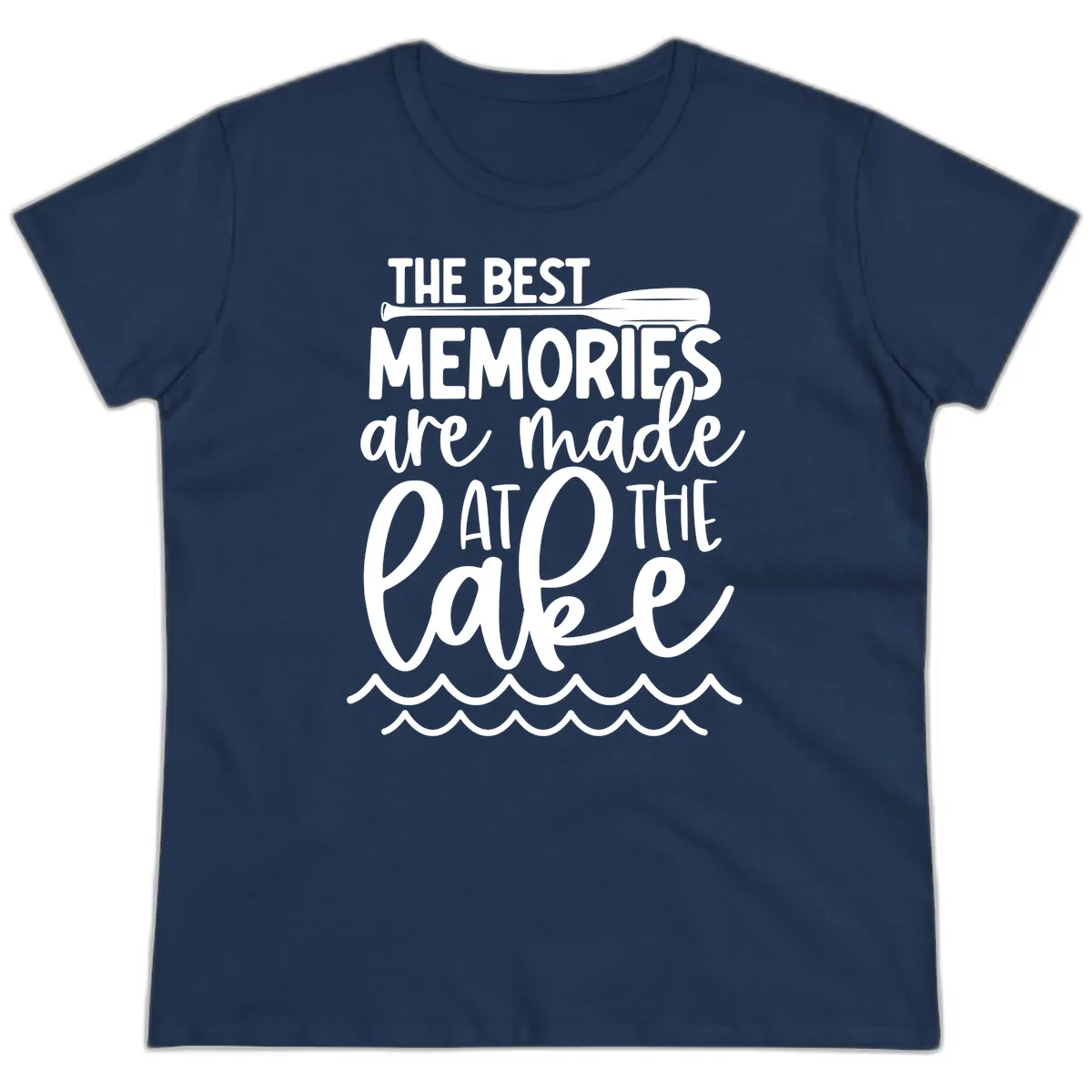 The Best Memories Are Made At The Lake Ladies Tee in Navy