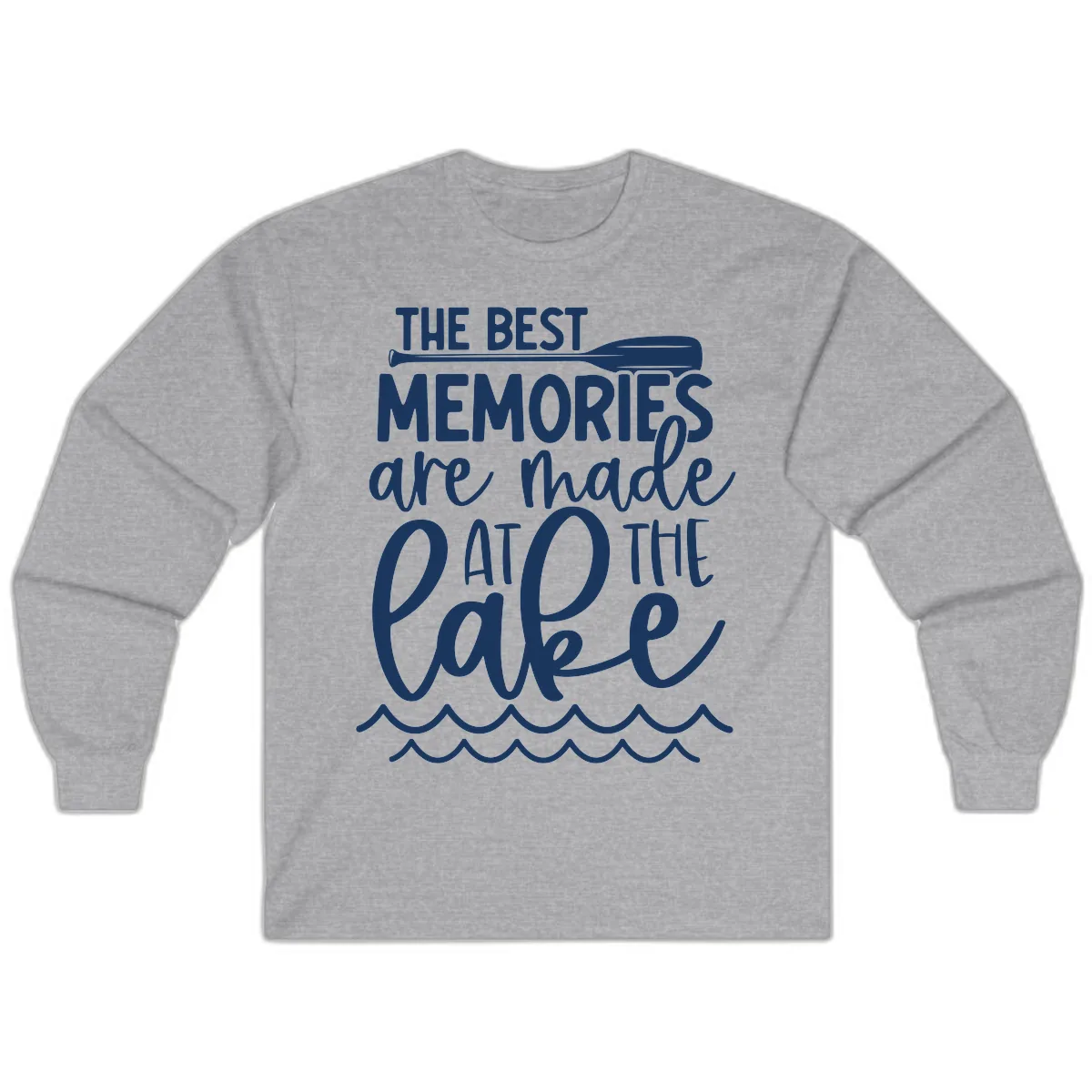 The Best Memories Are Made At The Lake Long Sleeve in Sport Grey