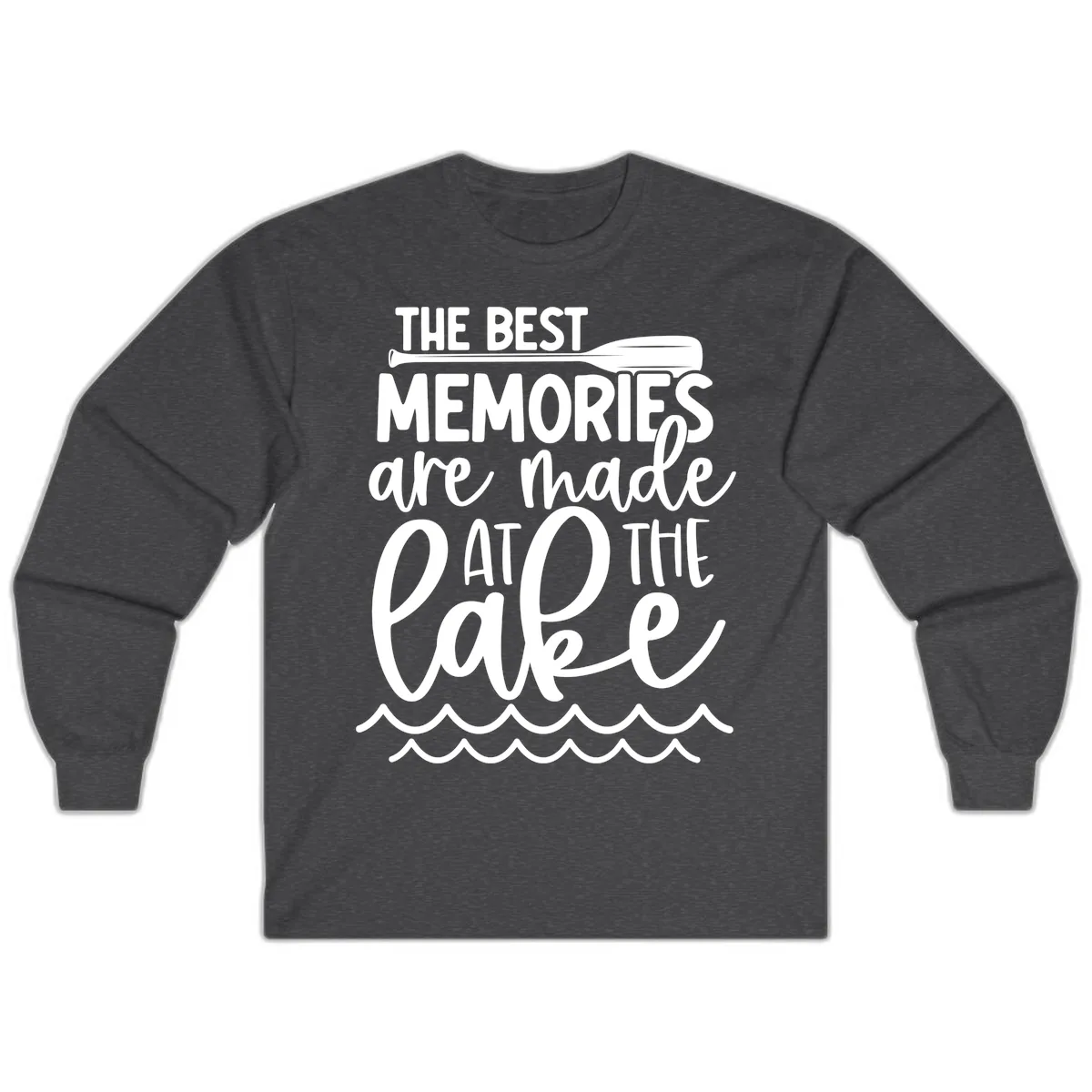The Best Memories Are Made At The Lake Long Sleeve in Dark Heather