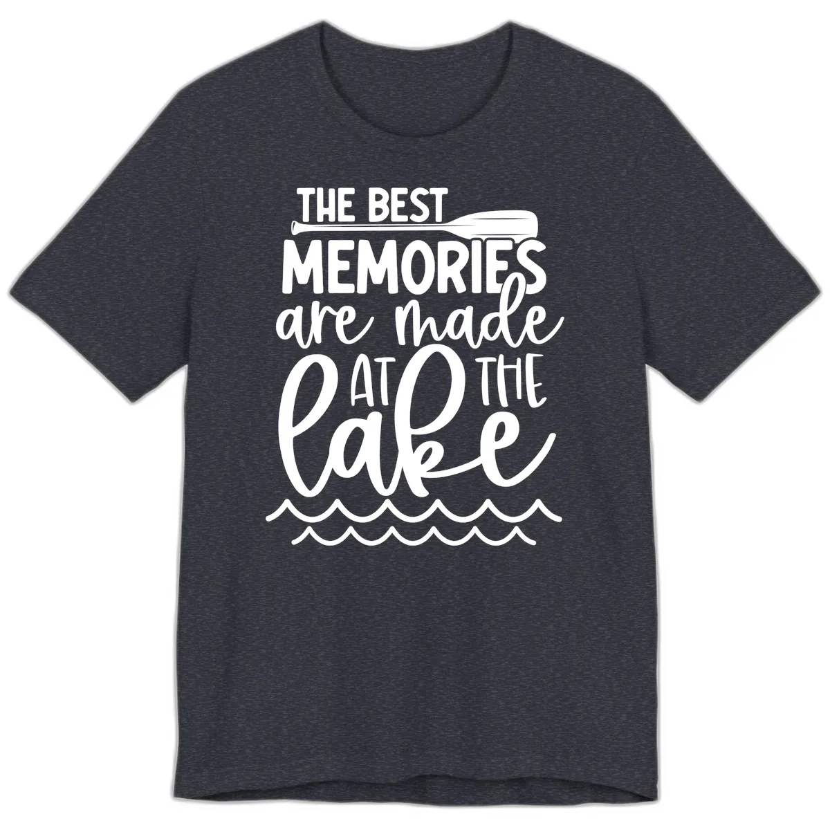 The Best Memories Are Made At The Lake Premium T-Shirt in Heather Navy