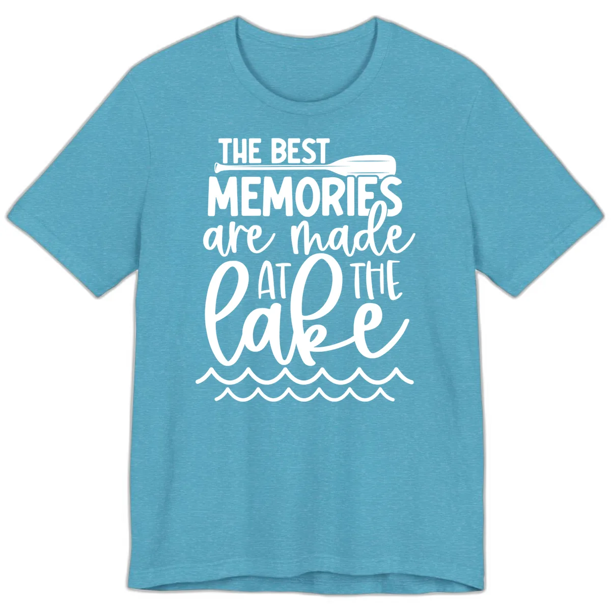 The Best Memories Are Made At The Lake Premium T-Shirt in Heather Aqua