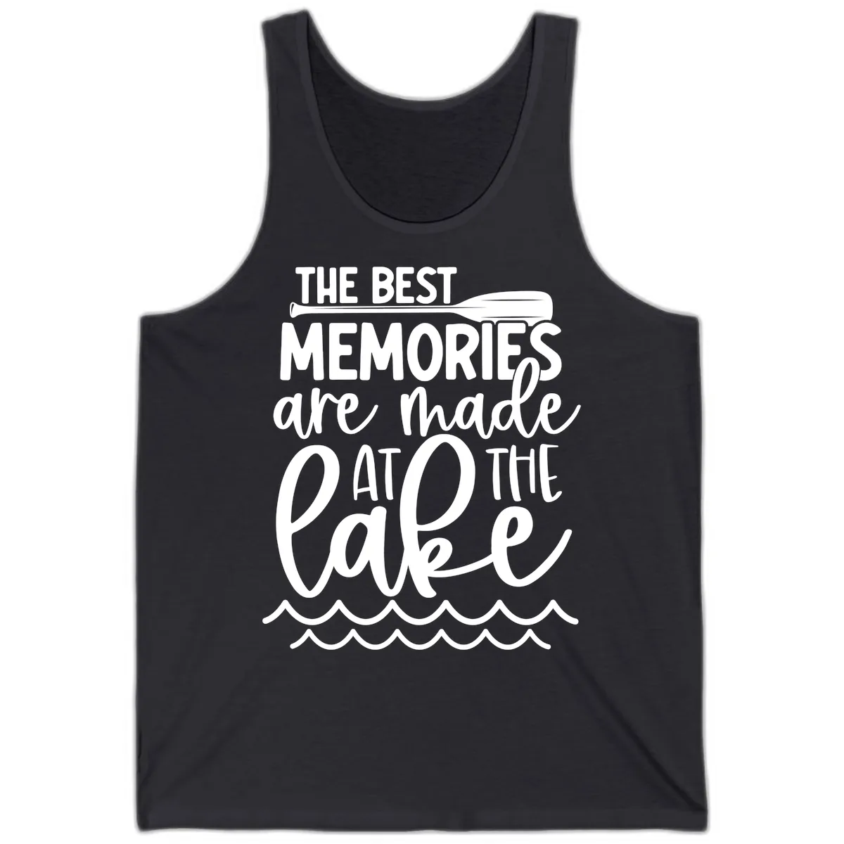 The Best Memories Are Made At The Lake Tank in Dark Grey