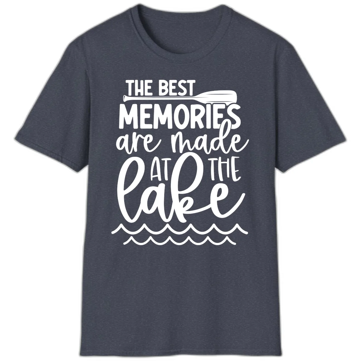 The Best Memories Are Made At The Lake T-Shirt in Heather Navy