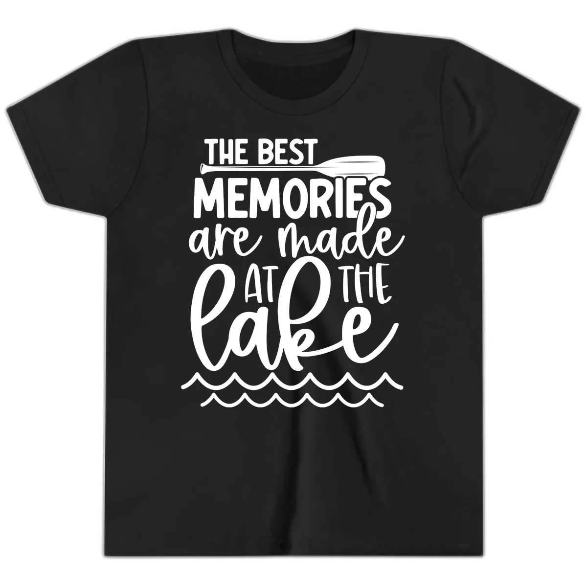 The Best Memories Are Made At The Lake Youth T-Shirt in Black