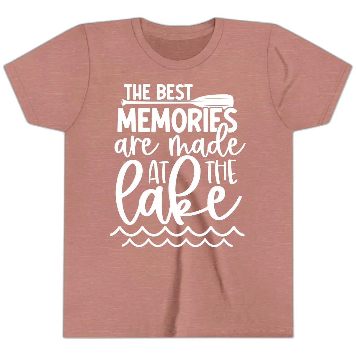 The Best Memories Are Made At The Lake Youth T-Shirt in Heather Mauve