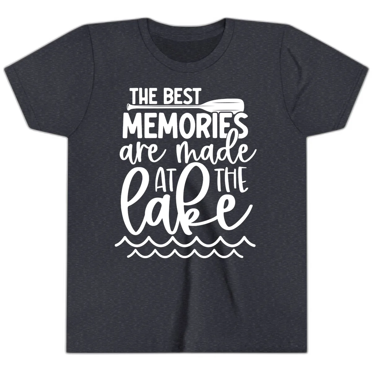 The Best Memories Are Made At The Lake Youth T-Shirt in Heather Navy