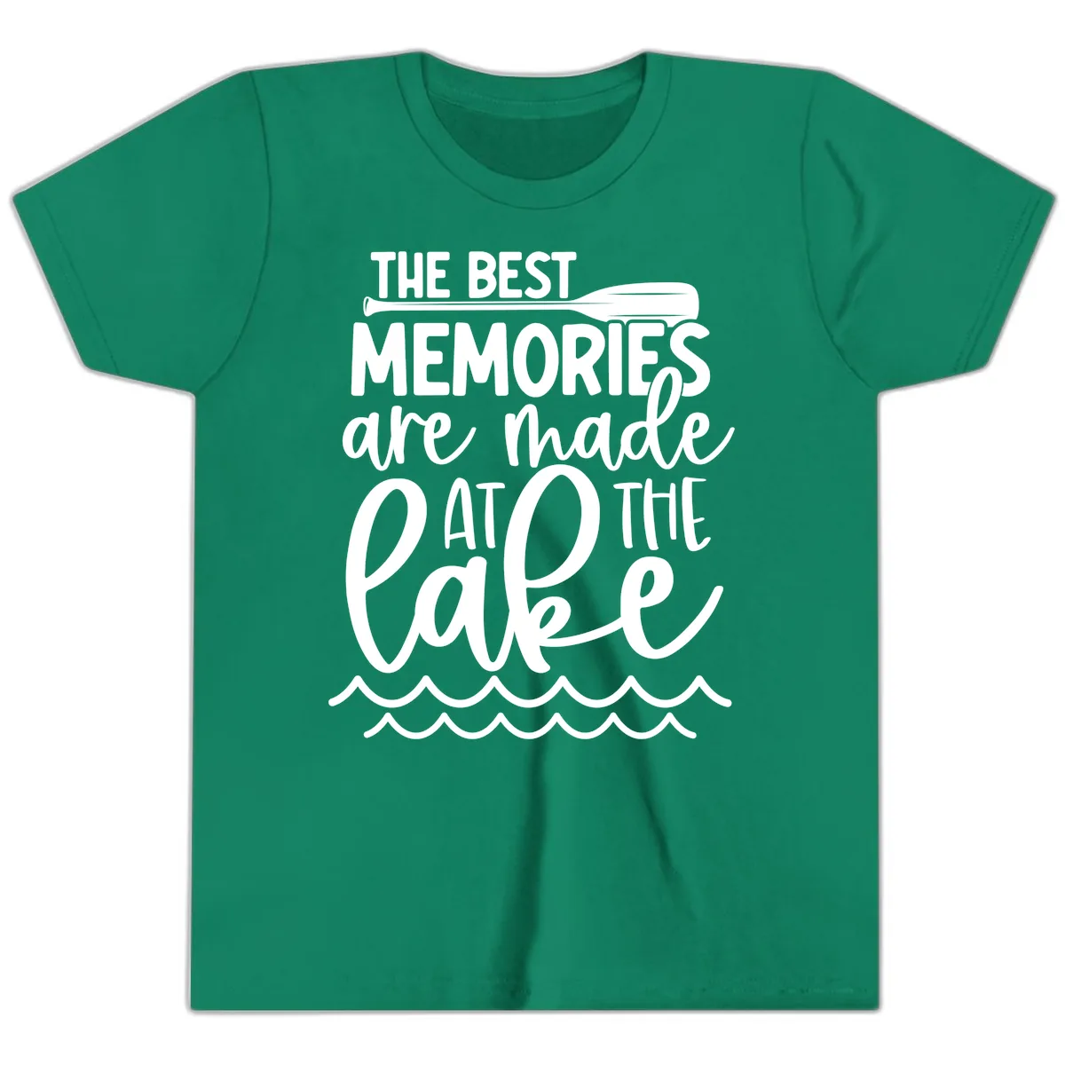 The Best Memories Are Made At The Lake Youth T-Shirt in Kelly
